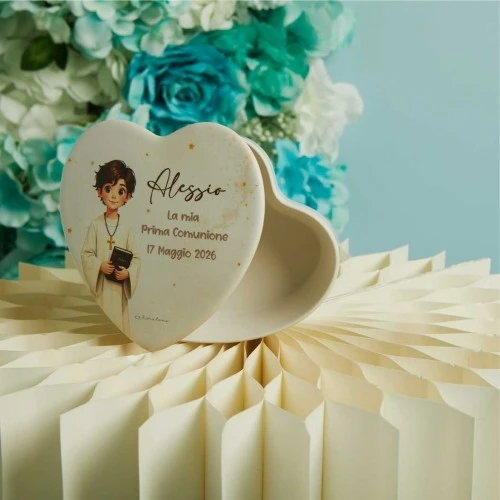 SCATOLA CLARALUNA COMUNIONE BIMBO CM. 12X12X4,5