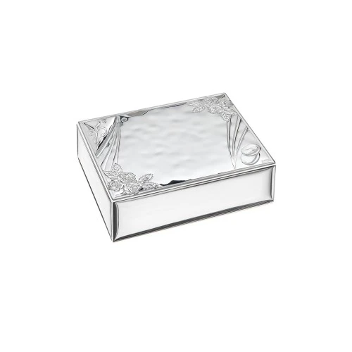 SCATOLA CON FASCE 25° NOZZE D'ARGENTO ROSE 10X15