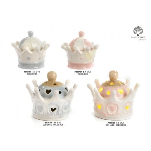 SCATOLA CORONA CELESTE 7 CM. PORCELLANA
