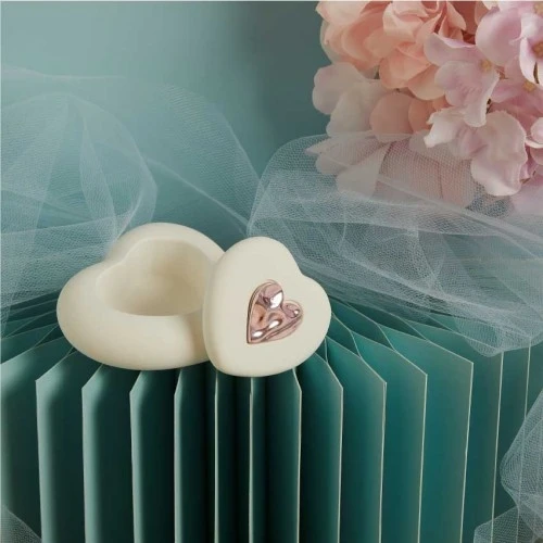 SCATOLA CUORE CON CUORICINO ROSA cm.9x8,5x4