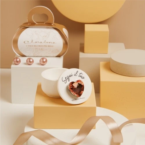 SCATOLA CUORE ORO ROSA - CLARALUNA 2025