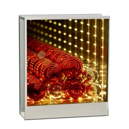 SCATOLA VETRO CON LED - DECORAZIONE NATALE