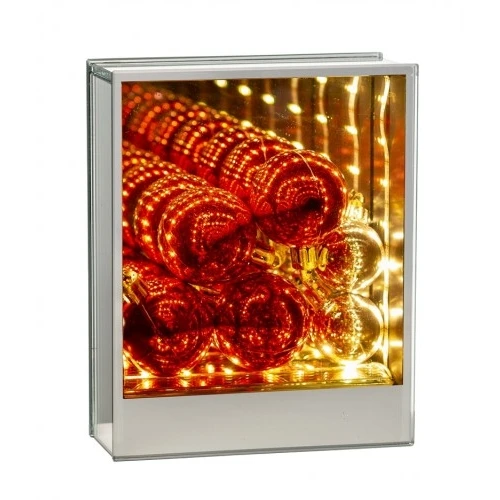 SCATOLA VETRO CON LED - DECORAZIONE NATALE