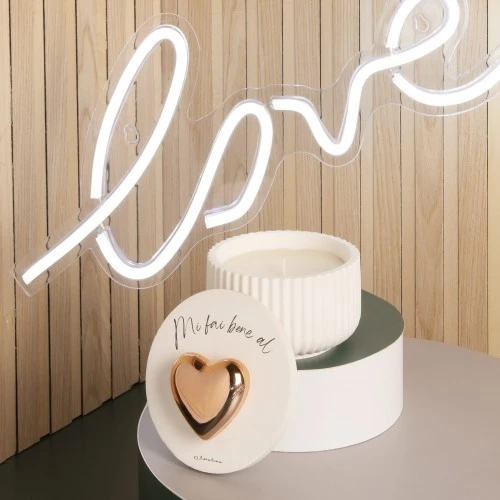 SCATOLA CANDELA CUORE RAMATO PROFUMO VANIGLIA