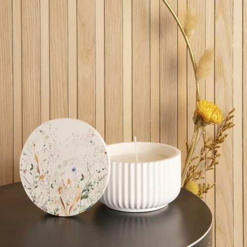 SCATOLA CANDELA PRIMAVERA PROFUMO VANIGLIA