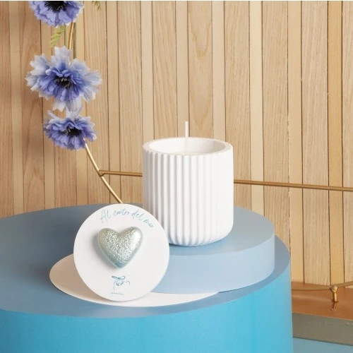 SCATOLA CANDELA PICC. AZZURRA