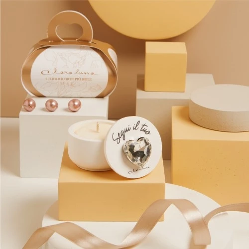 SCATOLA CANDELA CUORE SILVER - CLARALUNA 2025