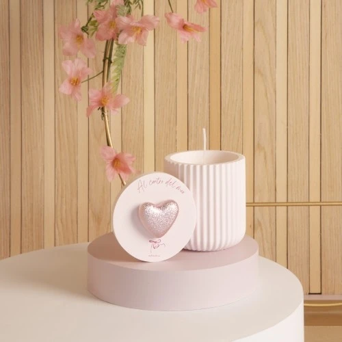 SCATOLA CANDELA ROSA