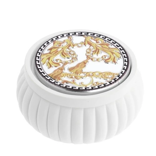 SCATOLINA TONDA BIANCA CON FESONI CM.8