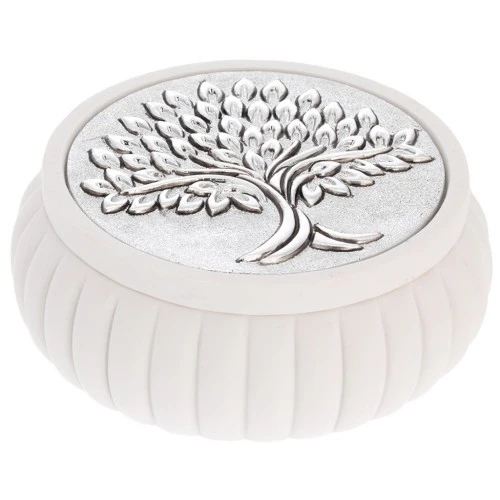 SCATOLINA TONDA D. 11,5X4,5 FESONATA CON DECORO ALBERO SPIGHE