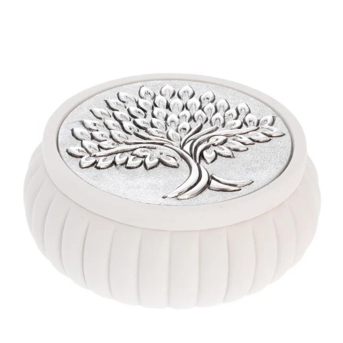 SCATOLINA TONDA D. 8x4 FESONATA CON DECORO ALBERO SPIGHE