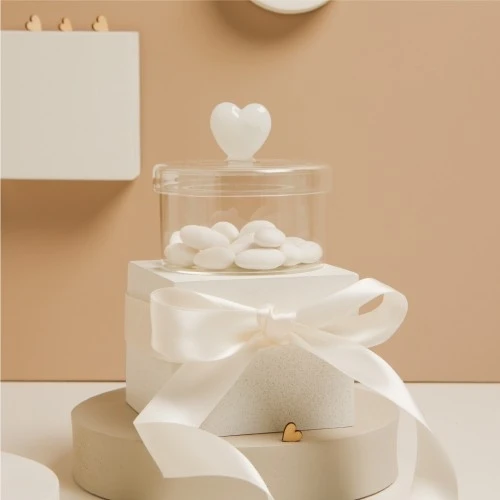 SCATOLINA VETRO CUORE BIANCO - CLARALUNA 2025