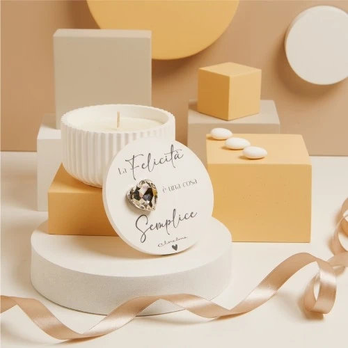 SCATOLINA CANDELA GRANDE CUORE SILVER - CLARALUNA 2025