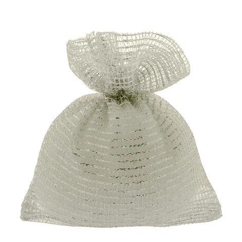 SACCHETTO CONFETTI RETINA CM.8X10 ARGENTO