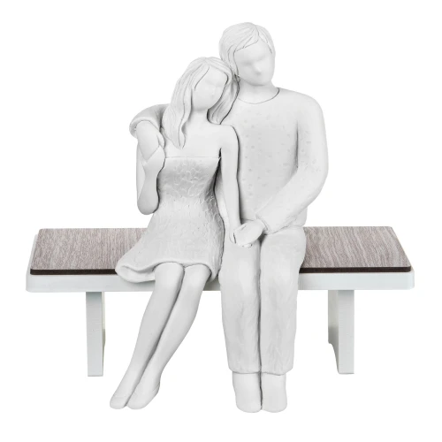 Scultura da tavolo con coppia di innamorati abbracciati