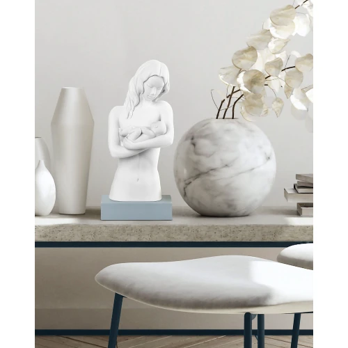 Scultura da tavolo moderna con base colorata "Abbraccio di mamma"