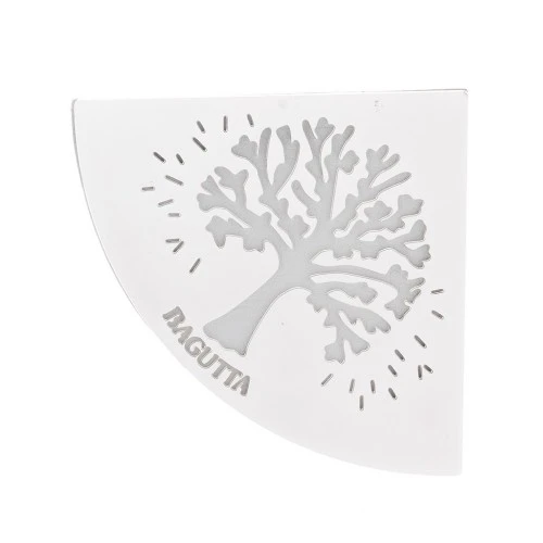 SEGNALIBRO ANGOLARE CON ALBERO CLASSICO - SU ECOPELLE BIANCA