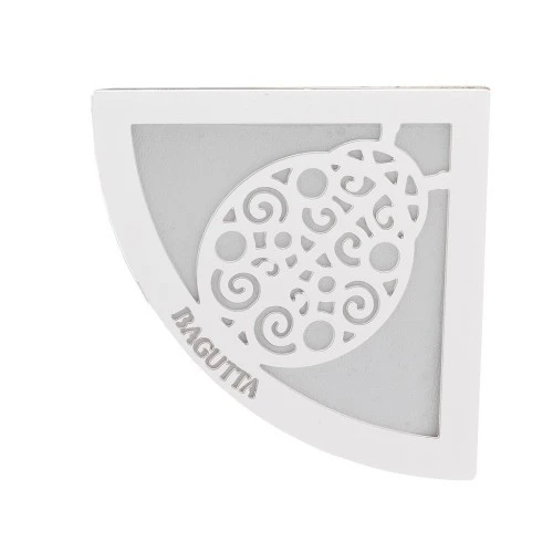 SEGNALIBRO ANGOLARE CON COCCINELLA - SU ECOPELLE BIANCA