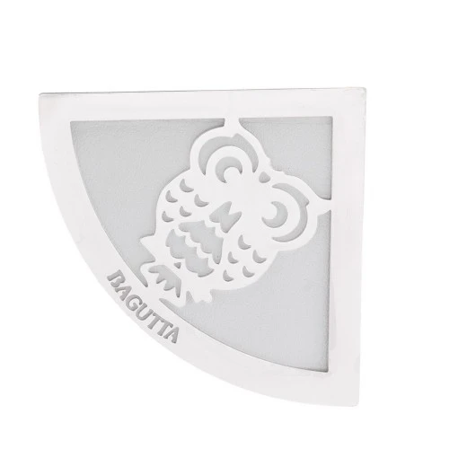 SEGNALIBRO ANGOLARE CON GUFO - SU ECOPELLE BIANCA