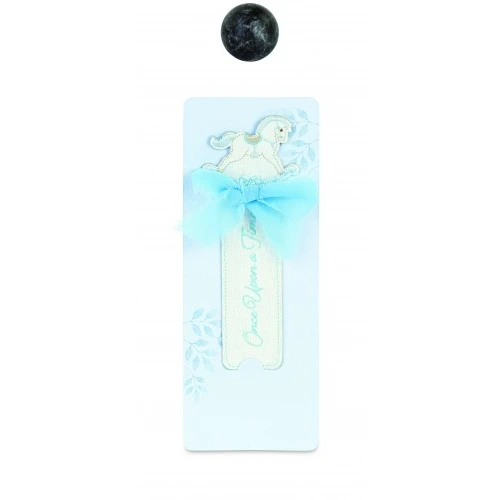 SEGNALIBRO CAVALLINO AZZURRO C/BUSTA