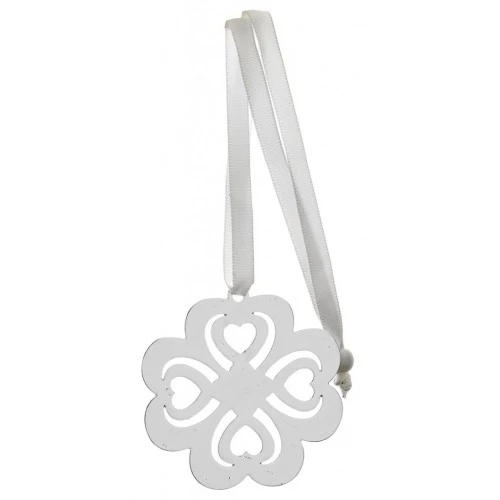 SEGNALIBRO TRAFORATO E ARGENTATO - QUADRIFOGLIO