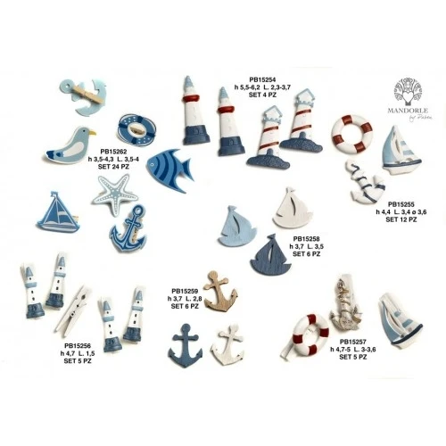 SET 12 PEZZI ASSORTITI 4.4 CM. RESINA