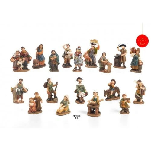 SET 18 FIGURINE PRESEPE 7 CM. RESINA