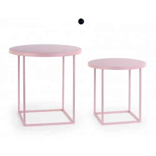 SET 2 TAVOLINI METALLO ROSA CON MAGNETE