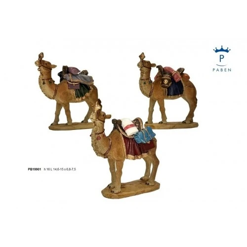 SET 3 CAMMELLI DEI RE MAGI 16 CM. RESINA