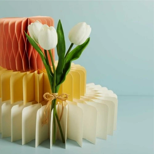 Set 4 Tulipani Claraluna Bianchi Cm 33