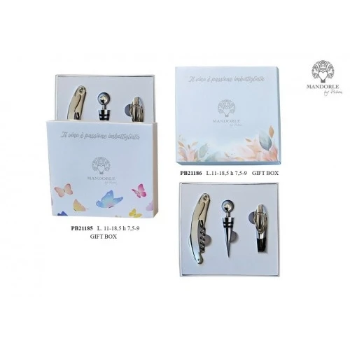 SET 3 UTENSILI X VINO 11 CM. G.BOX DECORO FARFALLE