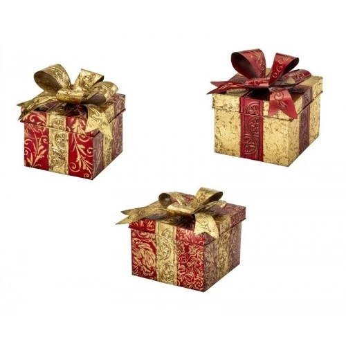 SET 3 BOX QUADRI IN METALLO REGALO NATALE