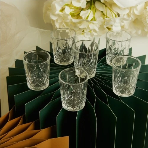 Set 6 Bicchieri Liquore Claraluna: L'Eleganza del Vetro Molato per il tuo Matrimonio