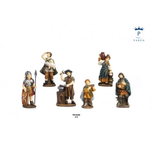 PRESEPE SET 6 FIGURINE PRESEPE 9 CM. RESINA