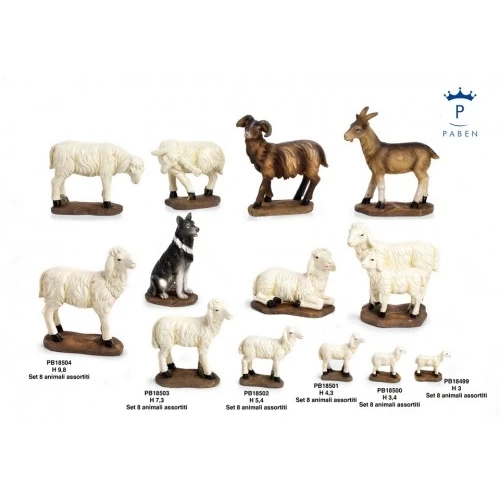 SET 8 ANIMALETTI PRESEPE (PB13078) 4.3 CM. RESINA