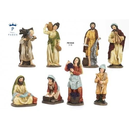SET 8 FIGURINE PRESEPE (PB19527) 15 CM. RESINA