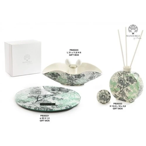 SET ANTIPASTIERA 3 SPICCHI DEC. FLOREALE 21 CM. PORCELLLANA