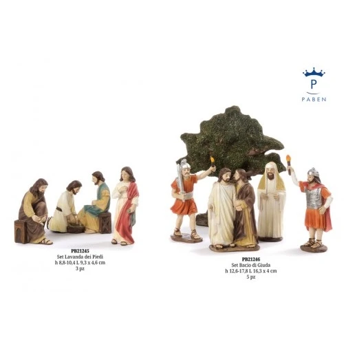 SET BACIO DI GIUDA 17.8 CM. 5 PZ. RESINA