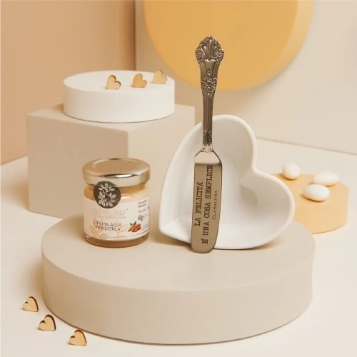 SET CIOTOLA CUORE E COLTELLINO CON CREMA MANDORLA 40 G - CLARALUNA 2025