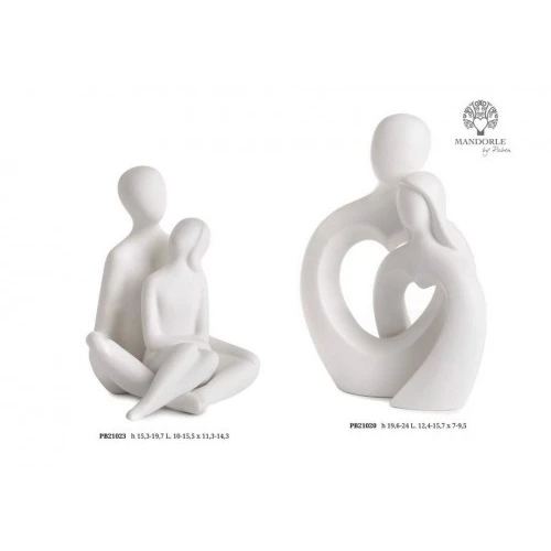 SET INNAMORATI SEDUTI 19.7 CM. PORCELLANA