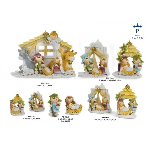 SET NATIVITA' BAMB. 5.5 CM. 2 PZ. RESINA-CAL