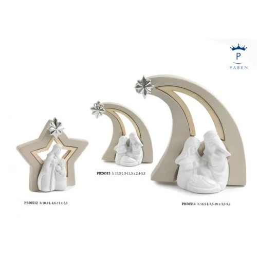 SET NATIVITA' CON CAPANNA 16.5 CM. RESINA
