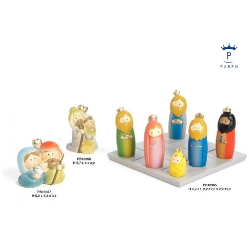 SET NATIVITA' MAGI SU BASE 6.2 CM. 6 SOG. RESINA COL-ORO