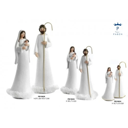 SET NATIVITA' STIL. 19 CM. 2 PZ RESINA PELL.