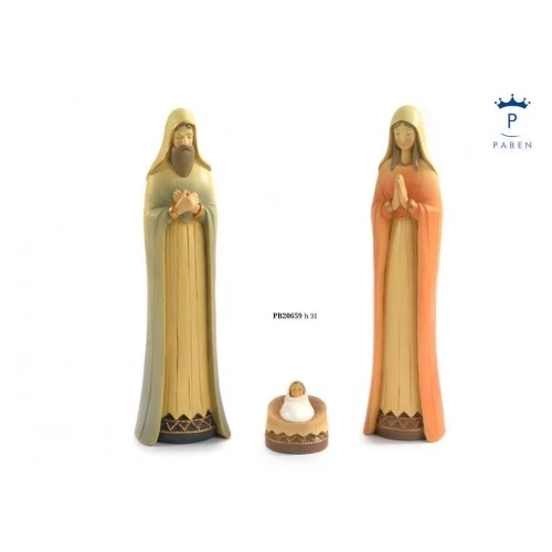 SET NATIVITA' 31 CM. 3 SOGGETTI RESINA