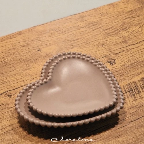 SET 2 PIATTINI CUORE TORTORA