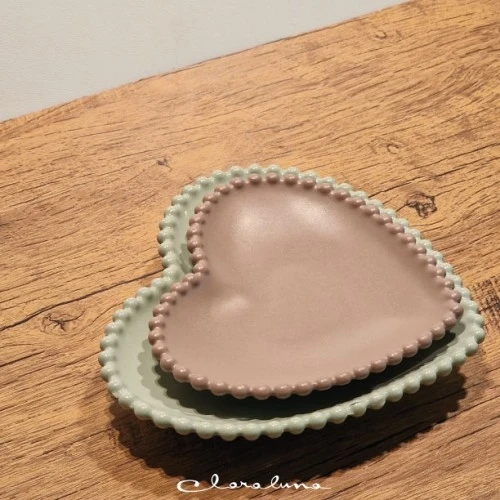 SET 2 PIATTINI CUORE VERDE TORTORA