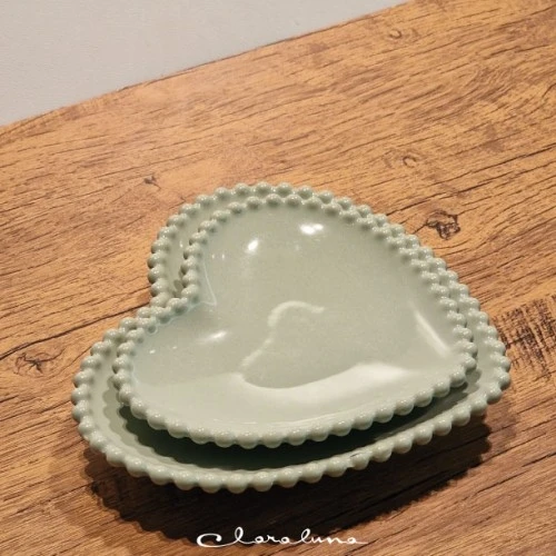 SET 2 PIATTINI CUORE VERDE