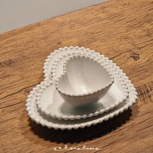 SET 3 PIATTINI CUORE BIANCO