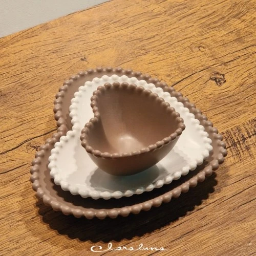 SET 3 PIATTINI CUORETORTORA BIANCO